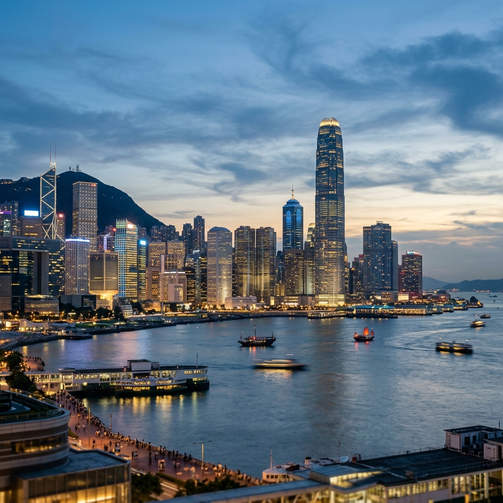香港维多利亚港天际线